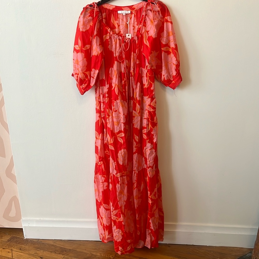 Olivaceous Maxi Floral Red & Pink